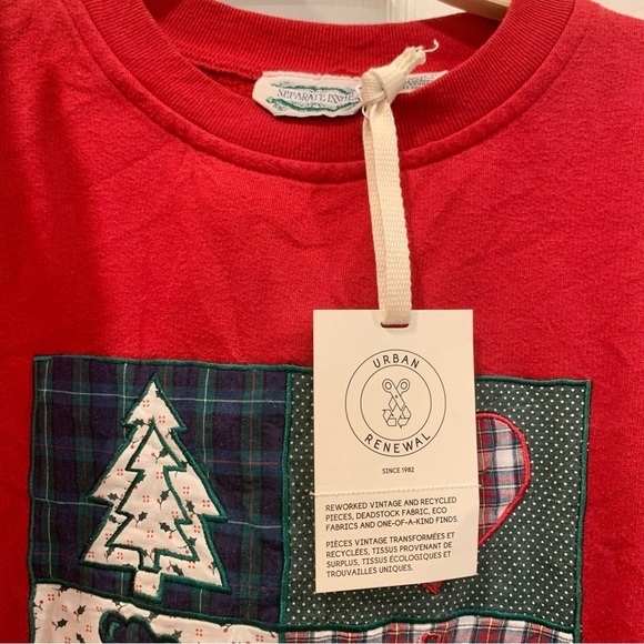 UO Vintage Red Quilted Motif Christmas Sweatshirt - Picture 6 of 6